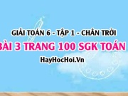 Giải bài 3 trang 100 Toán 6 Tập 1 SGK Chân trời sáng tạo